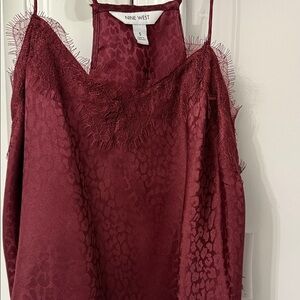 Nine West Deep Red Lace Cami Top